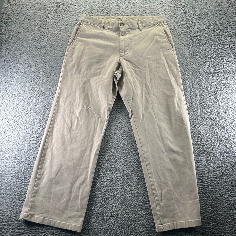 Old‎ Navy Built-in Flex Pant Mens 33x28 Beige Cotton Chino Business Preppy Baggy